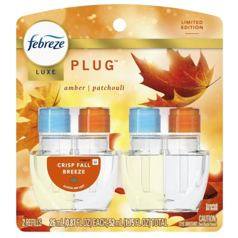 NEW✅ 2pack Febreze Plug Refill Air Freshener Crisp Fall Breeze Scent